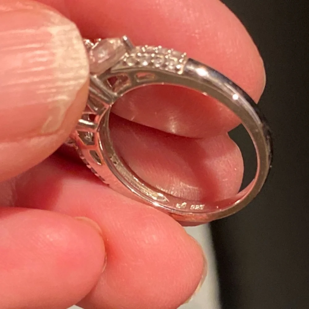 Simulated white sapphire ring